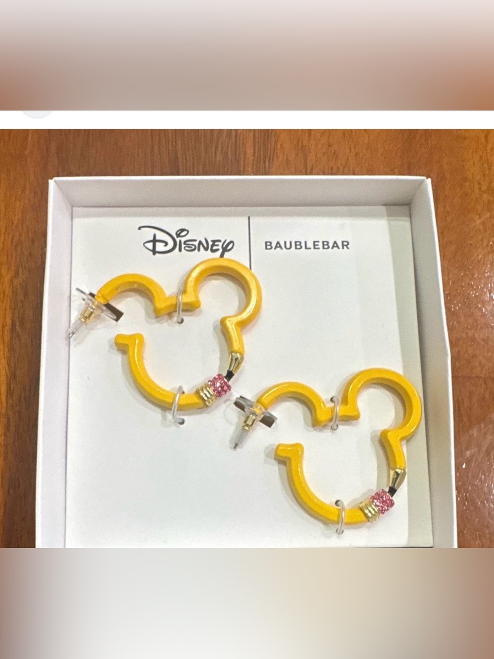 Disney x BaubleBar Mickey pencil hoop earrings NWT and gift box